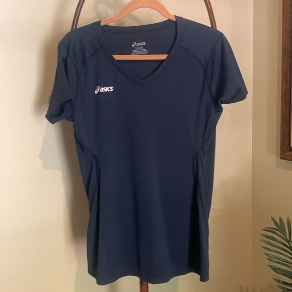Navy ASICS Performance Tee NWOT - Picture 1 of 2